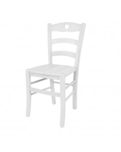Sedia in legno Decoro con seduta in massello bianco ghiaccio