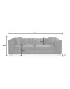 Divano 3 posti in velluto marrone Vera Babyface06 230x95x80H
