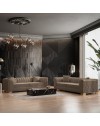 Divano 3 posti in velluto marrone Vera Babyface06 230x95x80H