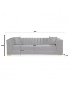 Divano 2 posti in velluto marrone Vera Babyface06 170x95x80H