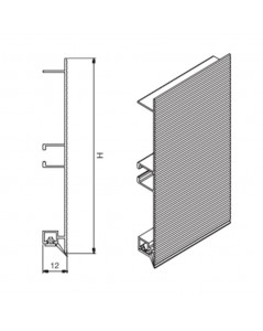Zoccolo per cucina mille righe H12 alluminio 4 mt ZOCC1000H12AL