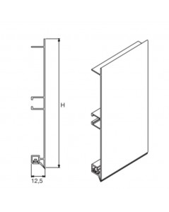 Zoccolo per cucina alluminio H15 4 mt ZOCCH15ALL