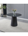 Tavolo rotondo Lauren piano ceramica effetto marmo nero oro 120x120x76h