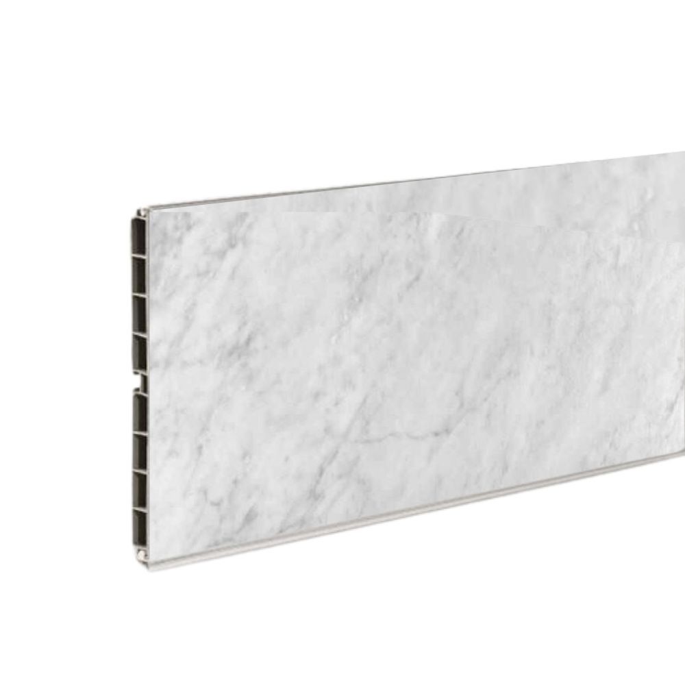 Zoccolo per cucina PVC colore effetto marmo carrara bianco H15 4 mt ZOCCH15033