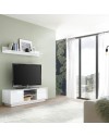 Mobile porta Tv 2 ante e vano a giorno Ice 139x43x44H colore bianco lucido