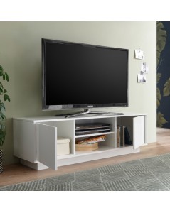 Mobile Porta Tv 2 ante e vano a giorno Ice colore bianco lucido