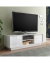 Mobile porta Tv 2 ante e vano a giorno Ice 139x43x44H colore bianco lucido