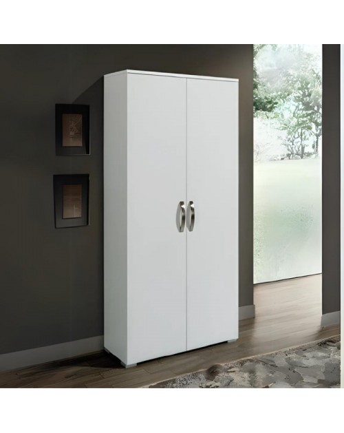 Armadio tuttopiani 2 ante California 86x36x182H colore bianco larice