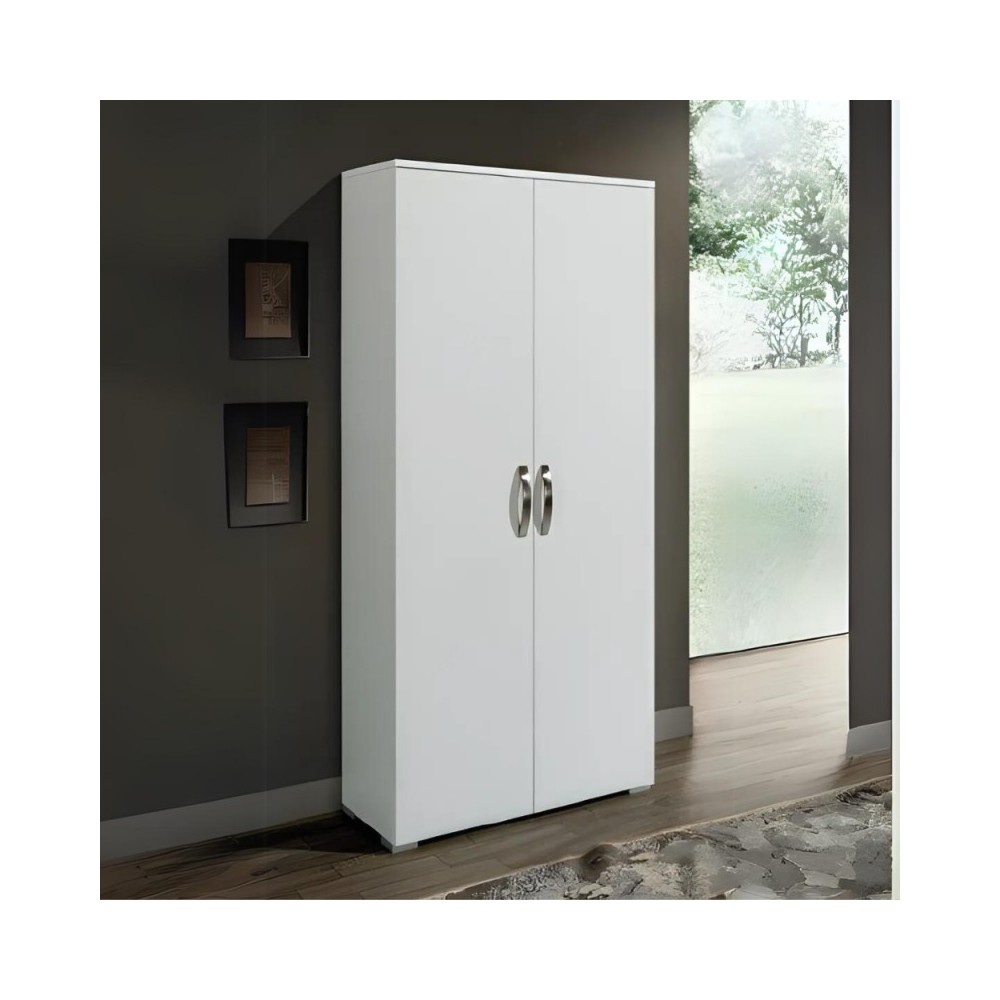 Armadio tuttopiani 2 ante California 86x36x182H colore bianco larice