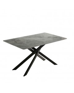 Tavolo Rettangolare Pacific Piano Ceramica Effetto Marmo Grigio Lucido
