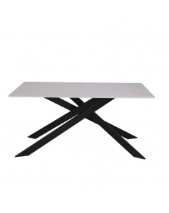 Tavolo Rettangolare Star Piano Ceramica Effetto Marmo Bianco Lucido