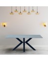 Tavolo Germany piano ceramica effetto marmo grigio opaco 180x90 cm.