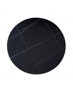 Tavolo Rotondo Dot Piano Ceramica Effetto Marmo Nero e Oro