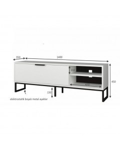Mobile Porta Tv colore bianco con dettagli ghisa Way 140x35x45h Prezzo