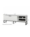 Mobile porta Tv Way 140x35x45h colore bianco con dettagli ghisa