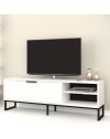 Mobile porta Tv Way 140x35x45h colore bianco con dettagli ghisa