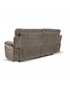 Divano 3 posti recliner elettrico tessuto cappuccino Boston 200x100x102H