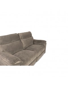Divano 3 posti recliner elettrico tessuto cappuccino Boston 200x100x102H