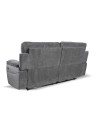 Divano 3 posti recliner elettrico tessuto grigio Boston 200x100x102H