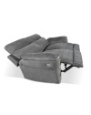 Divano 3 posti recliner elettrico tessuto grigio Boston 200x100x102H