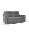 Divano 3 posti recliner elettrico tessuto grigio Boston 200x100x102H