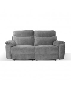 Divano 3 posti recliner elettrico tessuto grigio Boston 200x100x102H