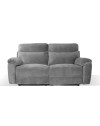Divano 3 posti recliner elettrico tessuto grigio Boston 200x100x102H