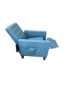 Poltrona recliner con massaggio Malea tessuto blu