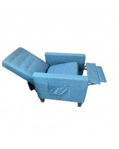 Poltrona Recliner con Massaggio Malea Tessuto Blu Prezzo