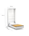 Letto singolo a scomparsa Happy bianco 104x38x221H