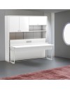 Letto a scomparsa singolo con scrivania estraibile Nitro bianco 207x35x208H