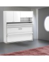 Letto a scomparsa singolo con scrivania estraibile Nitro bianco 207x35x208H