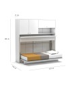 Letto a scomparsa singolo con scrivania estraibile Nitro bianco 207x35x208H