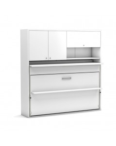 Letto a scomparsa singolo con scrivania estraibile Nitro bianco 207x35x208H