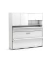 Letto a scomparsa singolo con scrivania estraibile Nitro bianco 207x35x208H