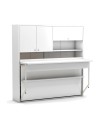 Letto a scomparsa singolo con scrivania estraibile Nitro bianco 207x35x208H