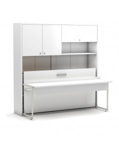 Letto a scomparsa singolo con scrivania estraibile Nitro bianco 207x35x208H