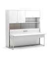Letto a scomparsa singolo con scrivania estraibile Nitro bianco 207x35x208H