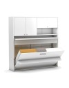 Letto a scomparsa singolo con scrivania estraibile Nitro bianco 207x35x208H