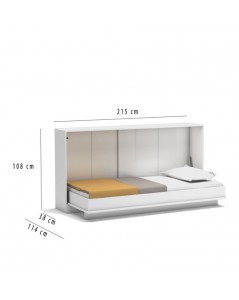Letto singolo a scomparsa Life bianco 215x38x108H
