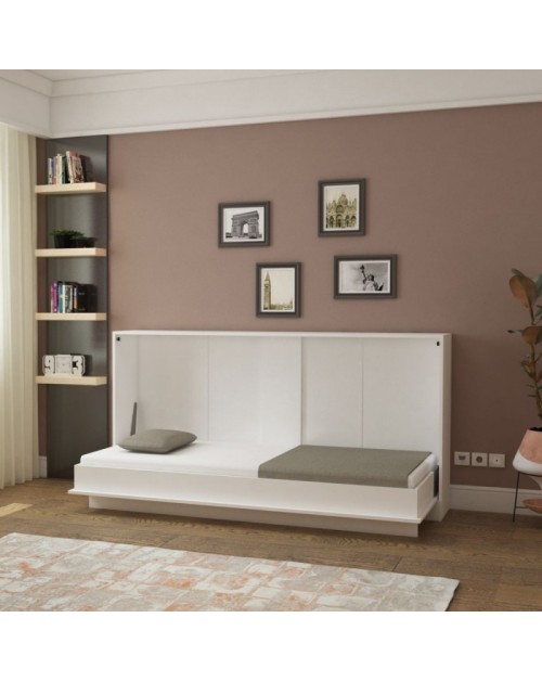 Letto singolo a scomparsa Life bianco 215x38x108H
