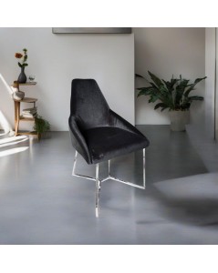 Sedia da pranzo Akustik Simphony velluto colore nero
