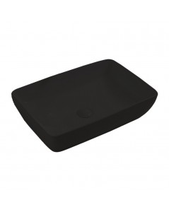 Lavabo d'appoggio in ceramica nero opaco senza foro miscelatore 59x40x14.5H 9440B
