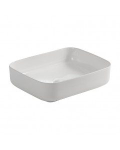 Lavabo d'appoggio in ceramica bianco senza foro miscelatore 50x39x13H Bowl9391B