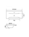 Lavabo consolle d'appoggio in ceramica bianco 101x46.5x18H PLAT840-100