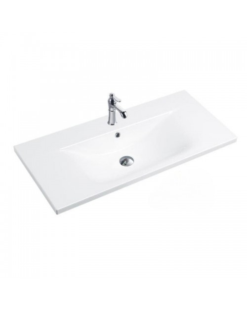 Lavabo consolle d'appoggio in ceramica bianco 101x46.5x18H PLAT840-100