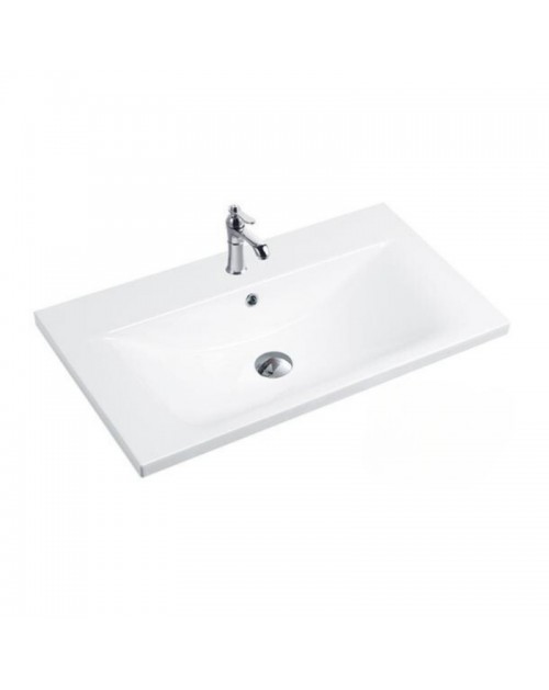 Lavabo consolle d'appoggio in ceramica bianco 81x46.5x18H PLAT840-80