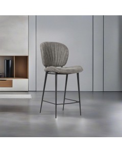 Sgabello con gambe in metallo nero colore grigio chiaro Elice