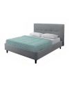 Letto matrimoniale con rete inclusa Snello tessuto colore grigio chiaro