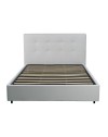 Letto Matrimoniale con contenitore Ascoli 182x210x110H ecopelle colore bianco